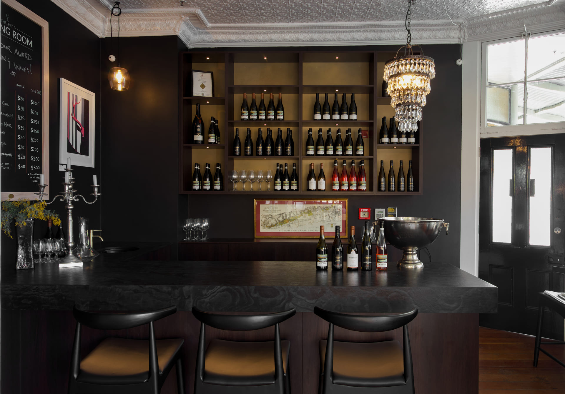 Custom commercial wine bar design